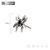IMPLANT GRADE TITANIUM THREADLESS PUSH IN BLACK CZ SPIDER TOP PART